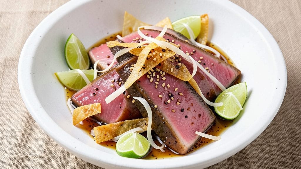 BJ's Ahi Tuna Salad Recipe: Crispy Sesame Crunch With Zesty Soy-Lime Dressing