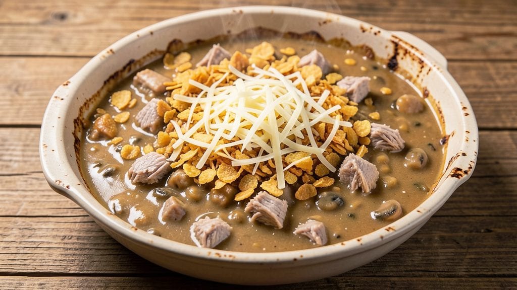 Campbell's Cream of Mushroom Soup Tuna Casserole Recipe: Cheesy Cornflake Crisp-Top Masterpiece