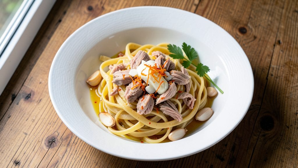 Tuna Canned Recipe: One-Pan Lemon Garlic Pasta With Crunchy Topping